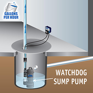 Pumping Power of the Basement Watchdog BWT Series of Sump Pumps