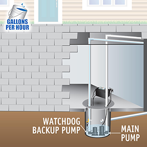 Basement Watchdog BWSP Backup Sump Pumping Capacity