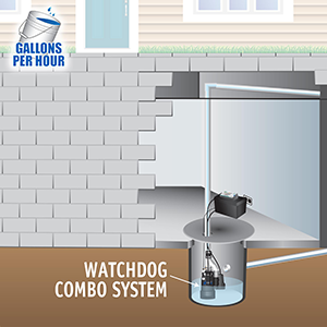 Large Pumping Capacity of Basement Watchdog Combo Pump