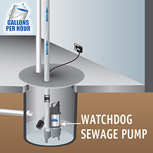 Powerful Pumping Capacity of Basement Watchdog Sewage Pump